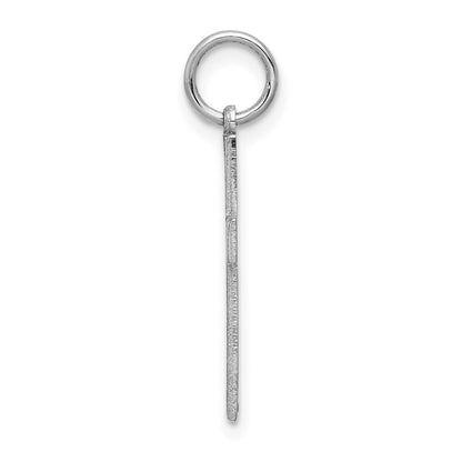 14k White Gold Solid Laser Etched Cross Pendant for Women