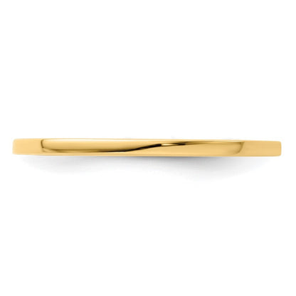 14K Yellow Gold Yellow Gold 1.2mm Flat Polished Stackable Band Size 10