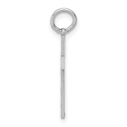 14k White Gold Laser Designed Cross Charm Pendant for Women