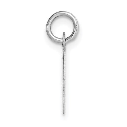 14k White Gold Small Script Letter O Initial Charm Pendant