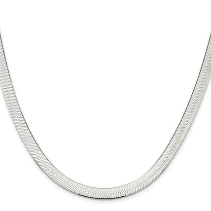 Sterling Silver 7.3mm Magic Herringbone Chain Necklace
