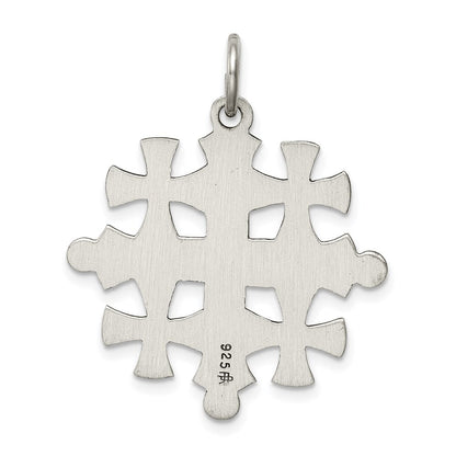 Sterling Silver Antiqued Jerusalem Cross Pendant Holiday Gift for Women