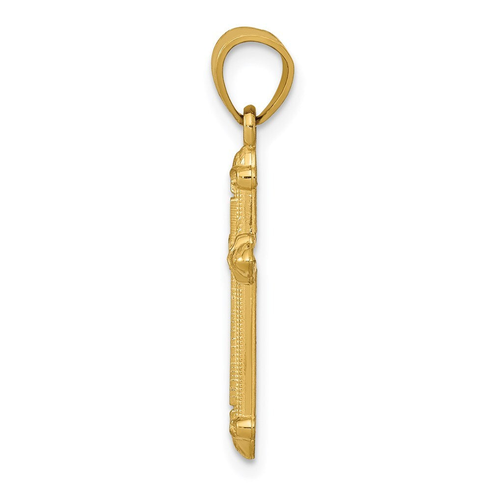 14k Yellow Gold Passion Cross Pendant for Women