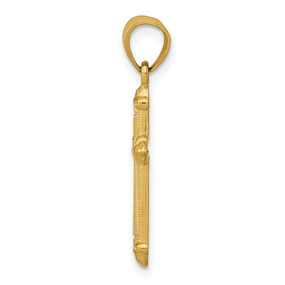 14k Yellow Gold Passion Cross Pendant for Women