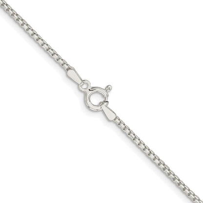Sterling Silver Rhodium-plated 1.5mm Diamond-cut Round Box Chain 4in ext.