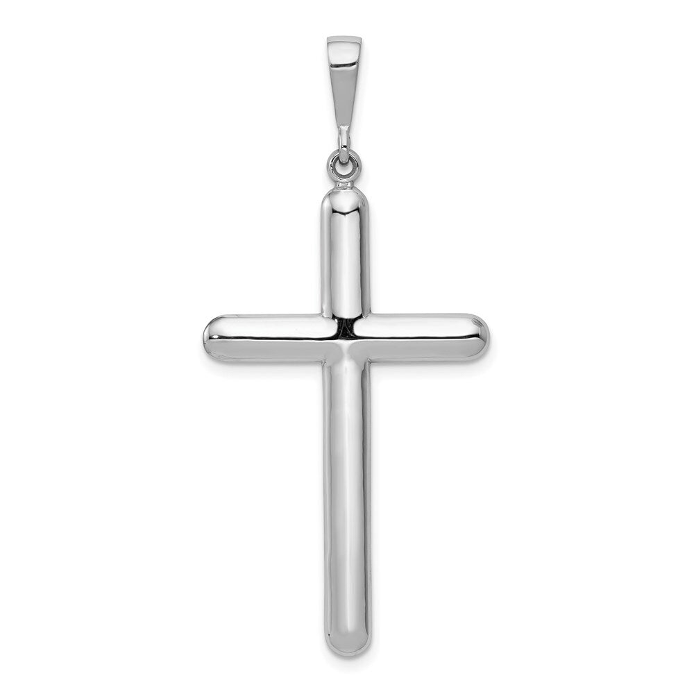 14k White Gold Cross Pendant for Women