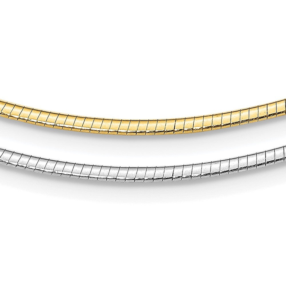Sterling Silver Gold-pltd 2mm Reversible w/2in ext Cubetto Chain Necklace