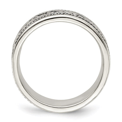 Sterling Silver Antiqued Band Size 8