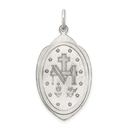Sterling Silver Antiqued Miraculous Medal Pendant Holiday Gift for Women