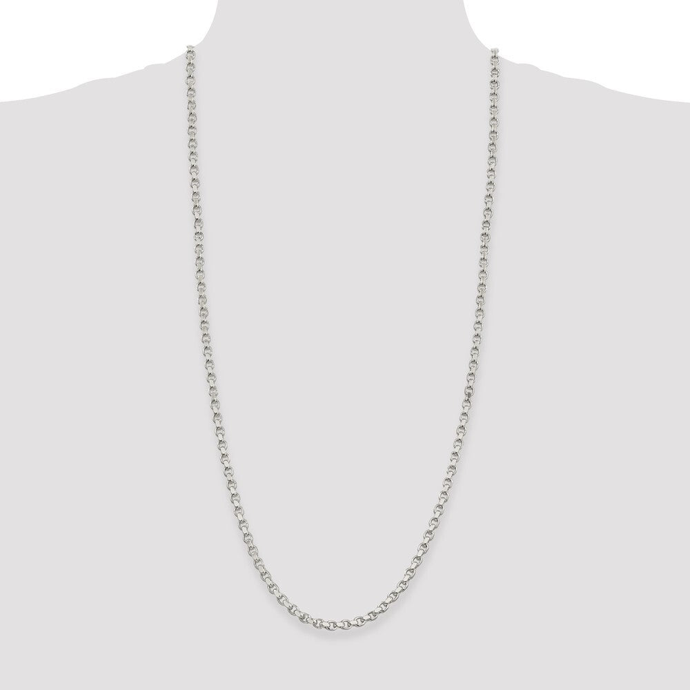 Sterling Silver 4mm Diamond-cut Rolo Chain