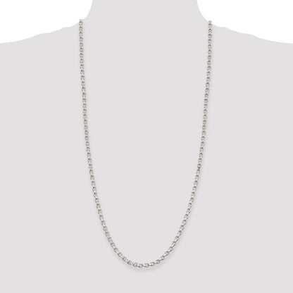 Sterling Silver 4mm Diamond-cut Rolo Chain
