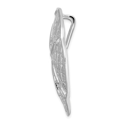 Sterling Silver Rhodium-Plated Polished Sand Dollar with Scalloped Edge Slide