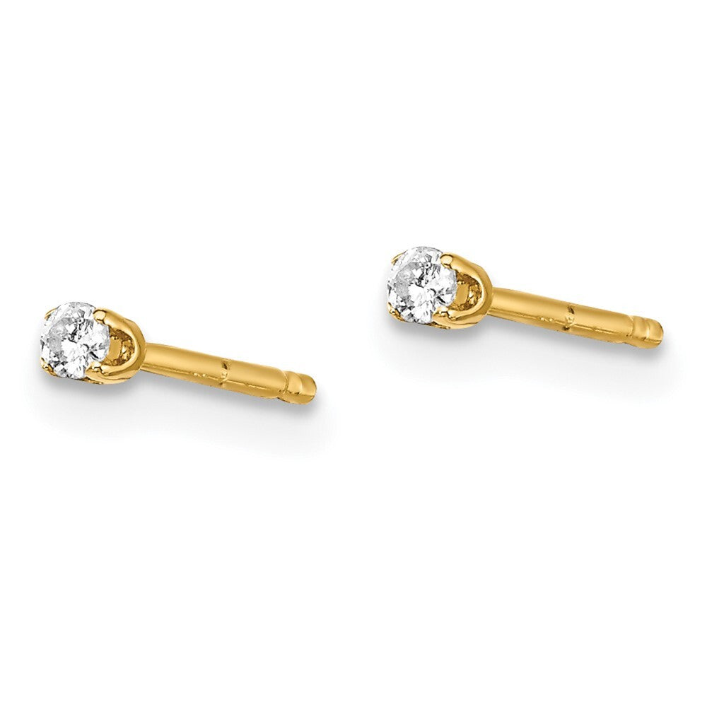 14k Yellow Gold .05ct. I2 K-L Diamond Push-on Stud Earrings Gift for Women