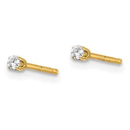 14k Yellow Gold .05ct. I2 K-L Diamond Push-on Stud Earrings Gift for Women