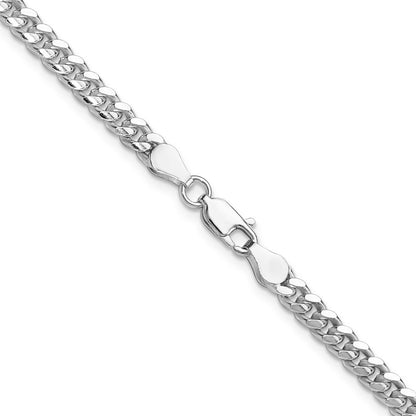 Sterling Silver 4mm Domed w/ Side Diamond-Cut Curb Chain Necklace