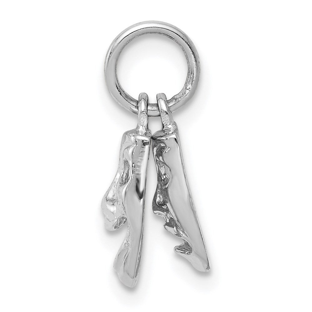 14k White Gold Comedy Tragedy 2-Piece Charm