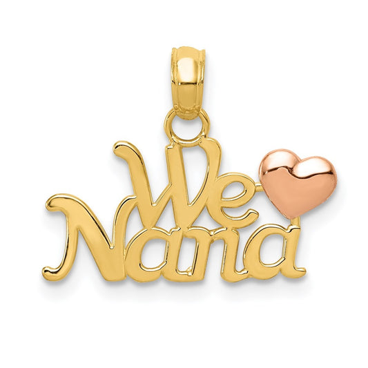 14k Two-tone Gold WE LOVE NANA Charm Pendant