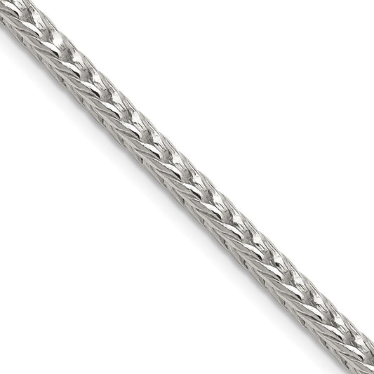 Sterling Silver 3.4mm Diamond-cut Round Franco Chain Necklace