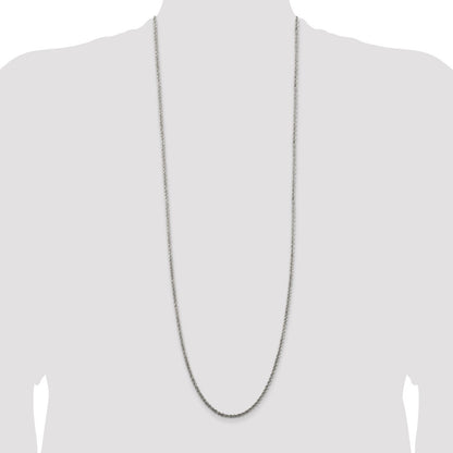 Sterling Silver 2.5mm Solid Rope Chain