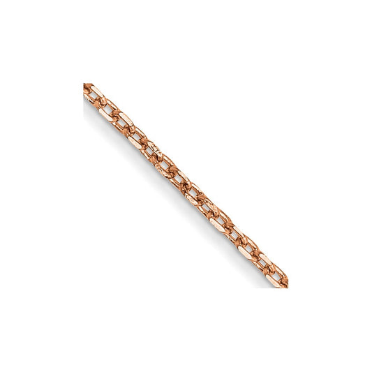 14K Rose Gold 30 inch 1.10mm Diamond-cut Cable with Lobster Clasp Chain Necklace