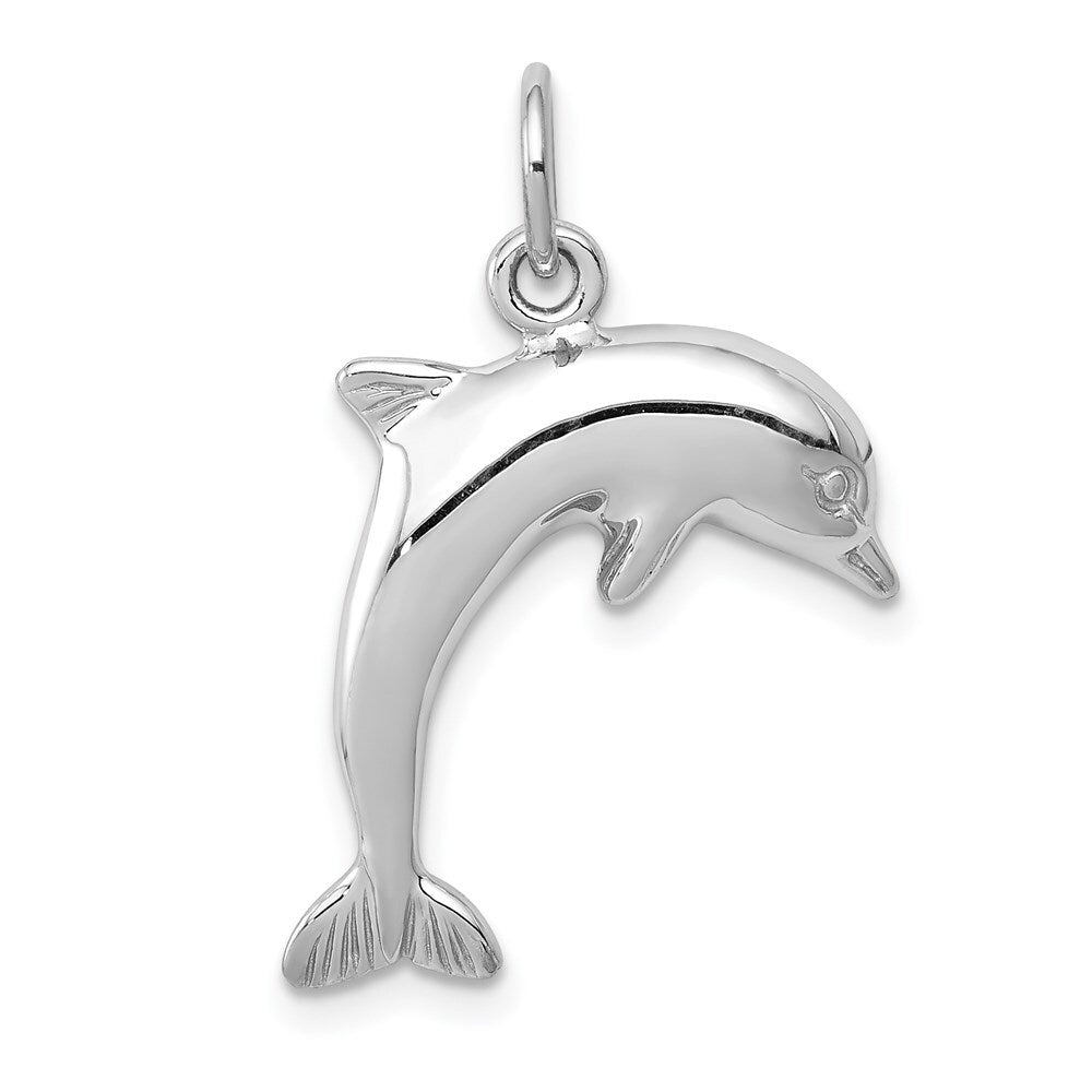 14k White Gold Dolphin Charm Pendant for Women