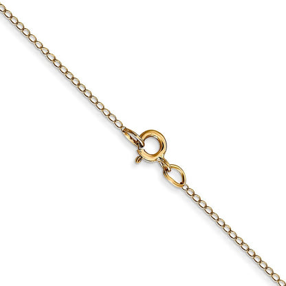 14k Yellow Gold 24 inch Carded .42mm Curb with Spring Ring Clasp Chain Necklace