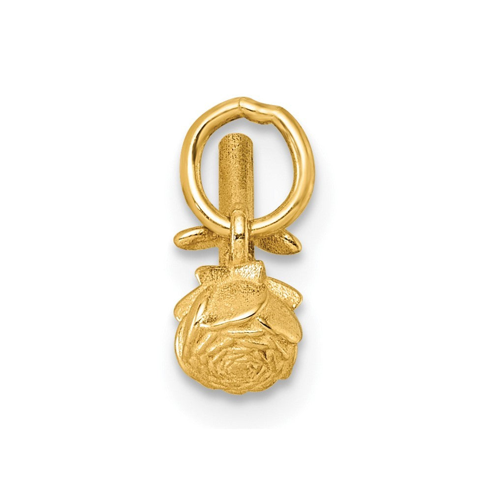 14k Yellow Gold Polished Rose Flower Pendant