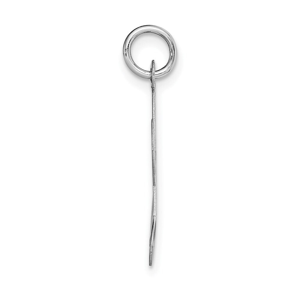 14k White Gold Large Script Letter L Initial Charm Pendant for Women