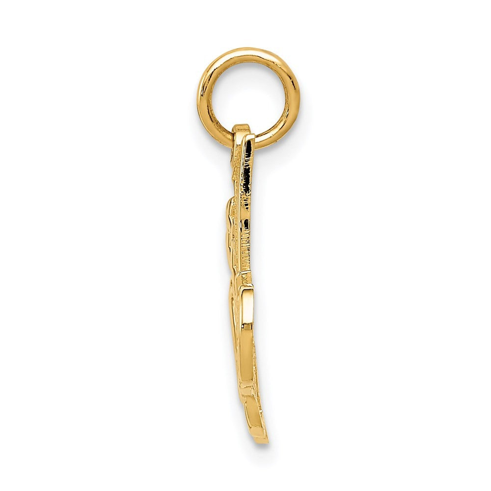 14k Yellow Gold #1 DAUGHTER Charm Pendant