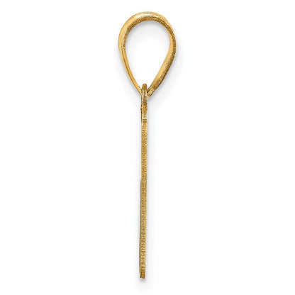 14k Yellow Gold Brushed Border Script  Number 1 Pendant