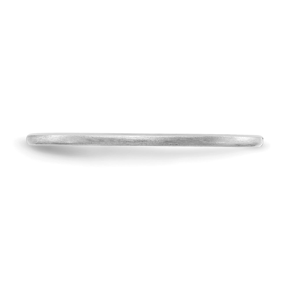 14K White Gold 1.2mm Half Round Satin Stackable Band Ring Size 9.5