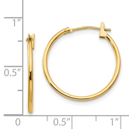 14k Yellow Gold 1mm Hoop Earrings