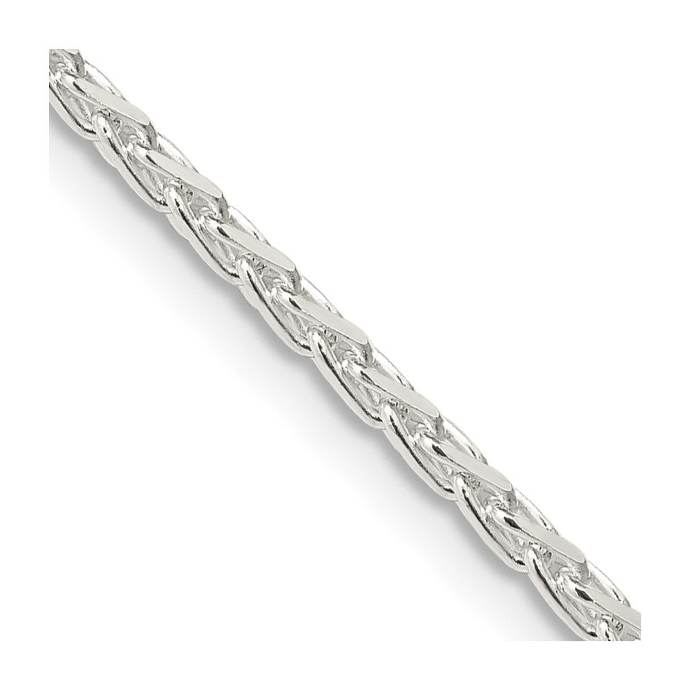 Sterling Silver 2.15mm Diamond-cut Round Spiga Chain Necklace