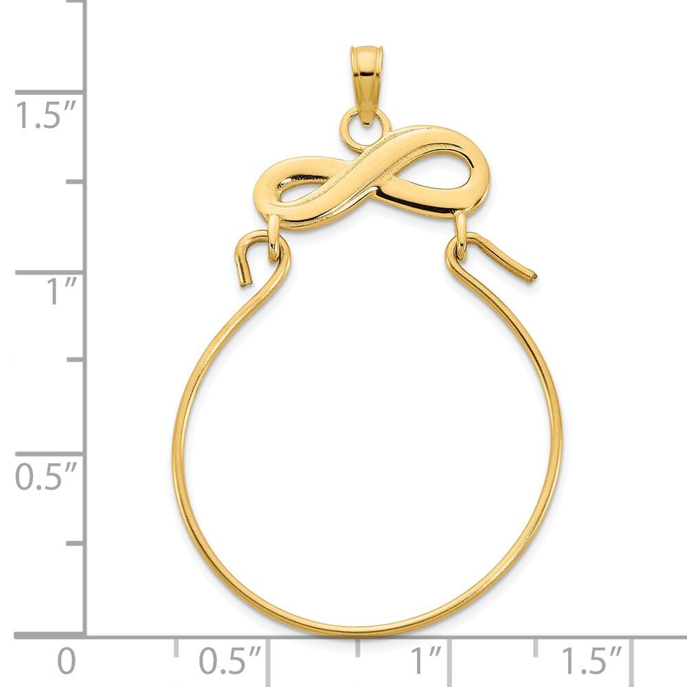 14k Yellow Gold Infinity Charm Pendant Holder Pendant for Women