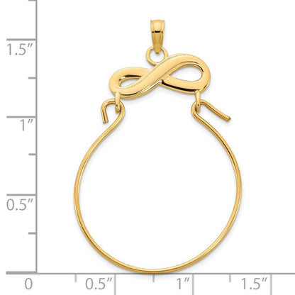 14k Yellow Gold Infinity Charm Pendant Holder Pendant for Women