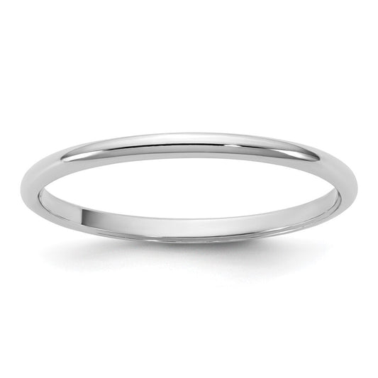 14k White Gold 1.5mm LTW Half Round Band Size 8