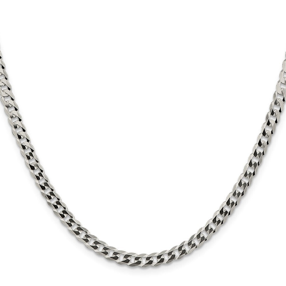 Sterling Silver 4.7mm Flat Curb Chain