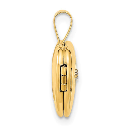 14k Yellow Gold 12mm with .01ct. Diamond Heart Locket