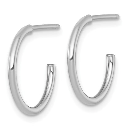 14k White Gold Polished 1.5 x 16mm Solid C-Hoop Earrings