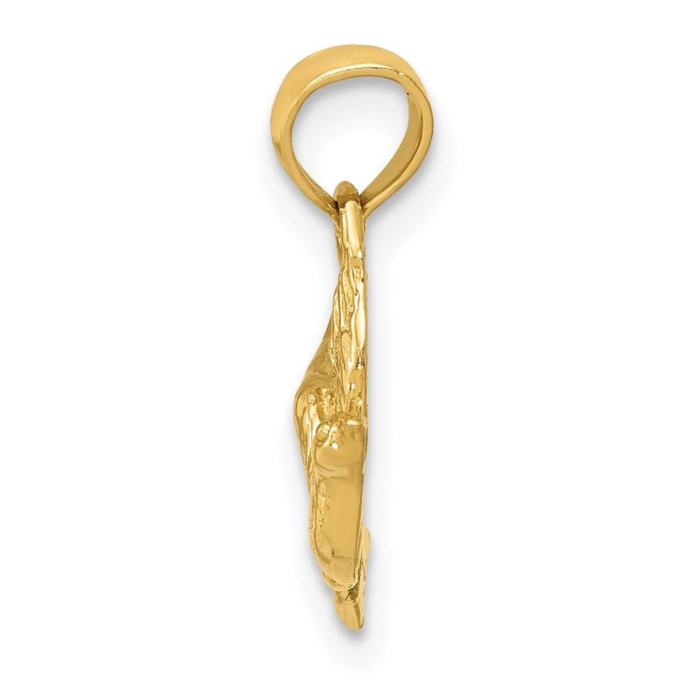 14k Yellow Gold Flying Dove Pendant