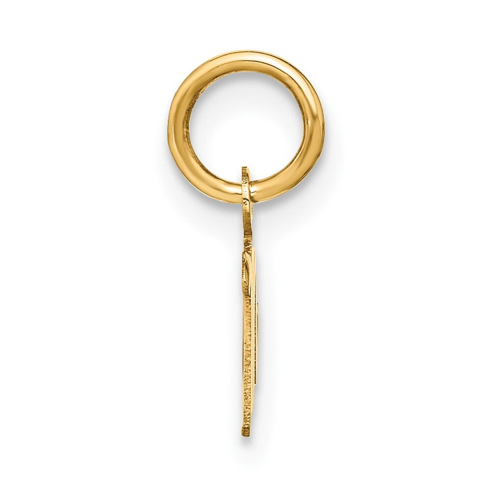 14k Yellow Gold Upper case Letter M Initial Charm Pendant for Women