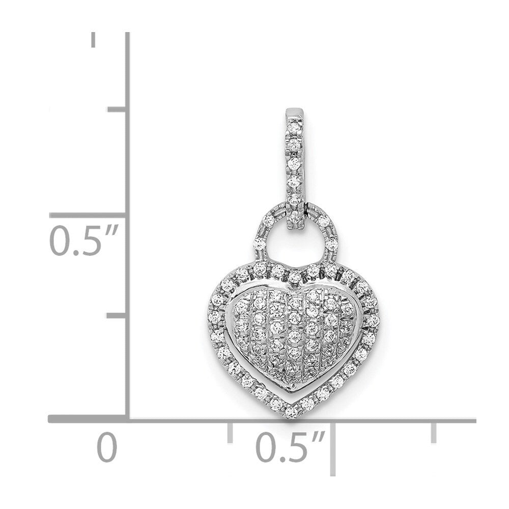 14k White Gold 1/5ct. Diamond Fancy Heart Pendant for Women