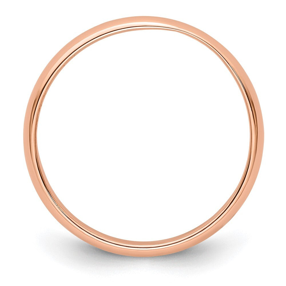 14k Rose Gold 3mm Lightweight Half Round Wedding Band Ring Size 6