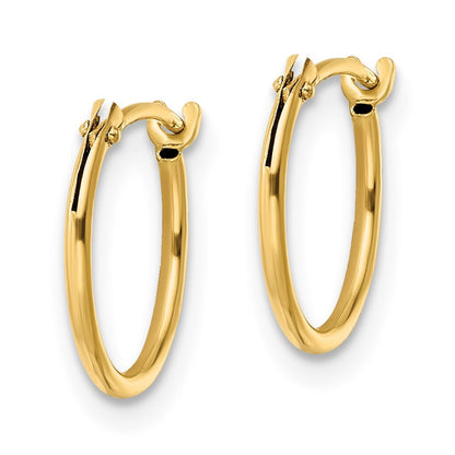 14k Yellow Gold Polished Hinged Hoop Earrings Gift for Women