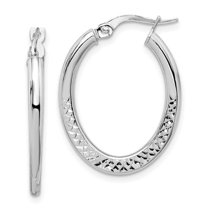 14K White Gold Hoop Earrings Gift for Women