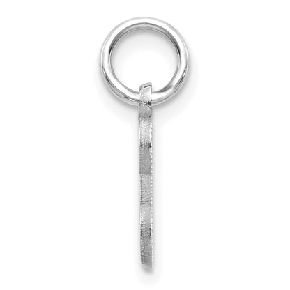 14k White Gold Diamond-cut Letter E Initial Charm Pendant for Women