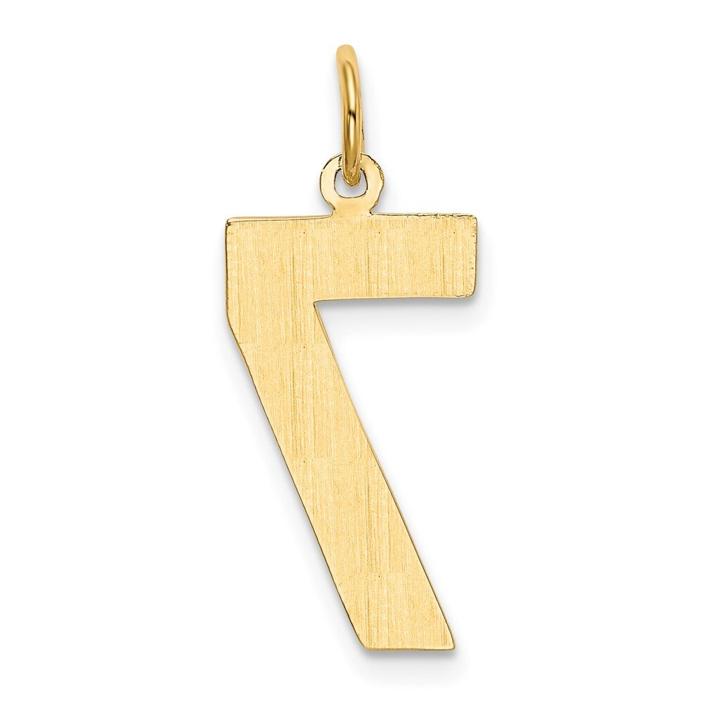 14k Yellow Gold Large Polished Number 7 Charm Pendant for Women