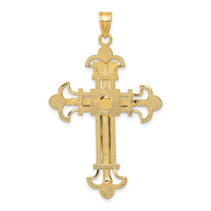 14k Two-tone Gold INRI Crucifix Pendant for Women