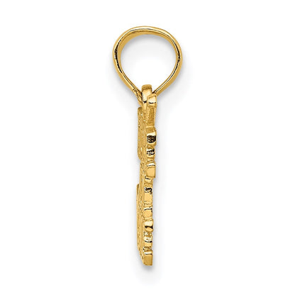 14k Yellow Gold HOLE IN ONE w/Golf Club Charm