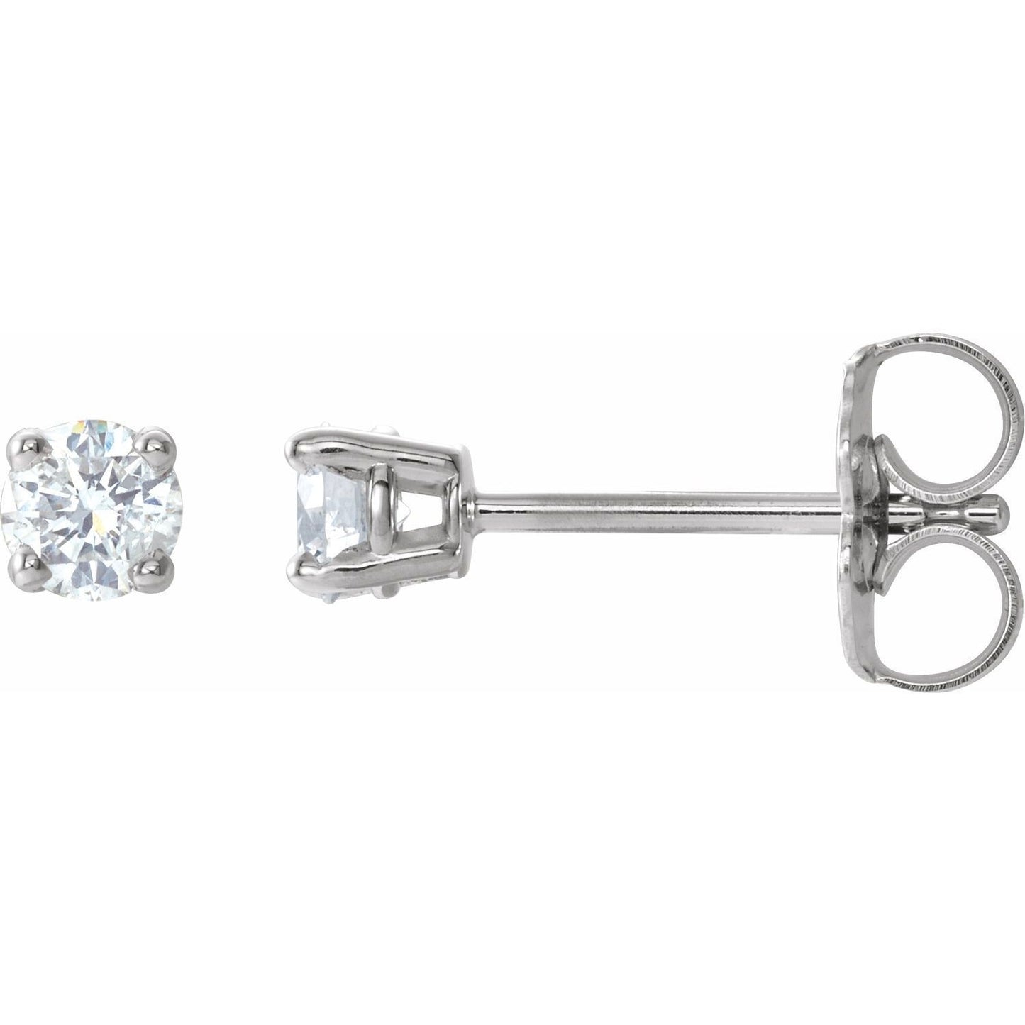 14k White Gold 1/5 CTW Natural Diamond Stud Earrings Fine Jewelry for Women